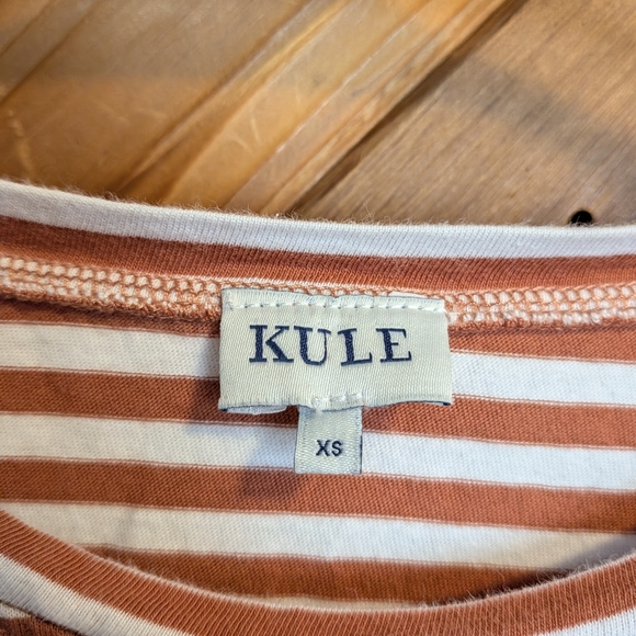 KULE Modern Holiday Tee - Red and White Stripes Size XS - Picture 3 of 6
